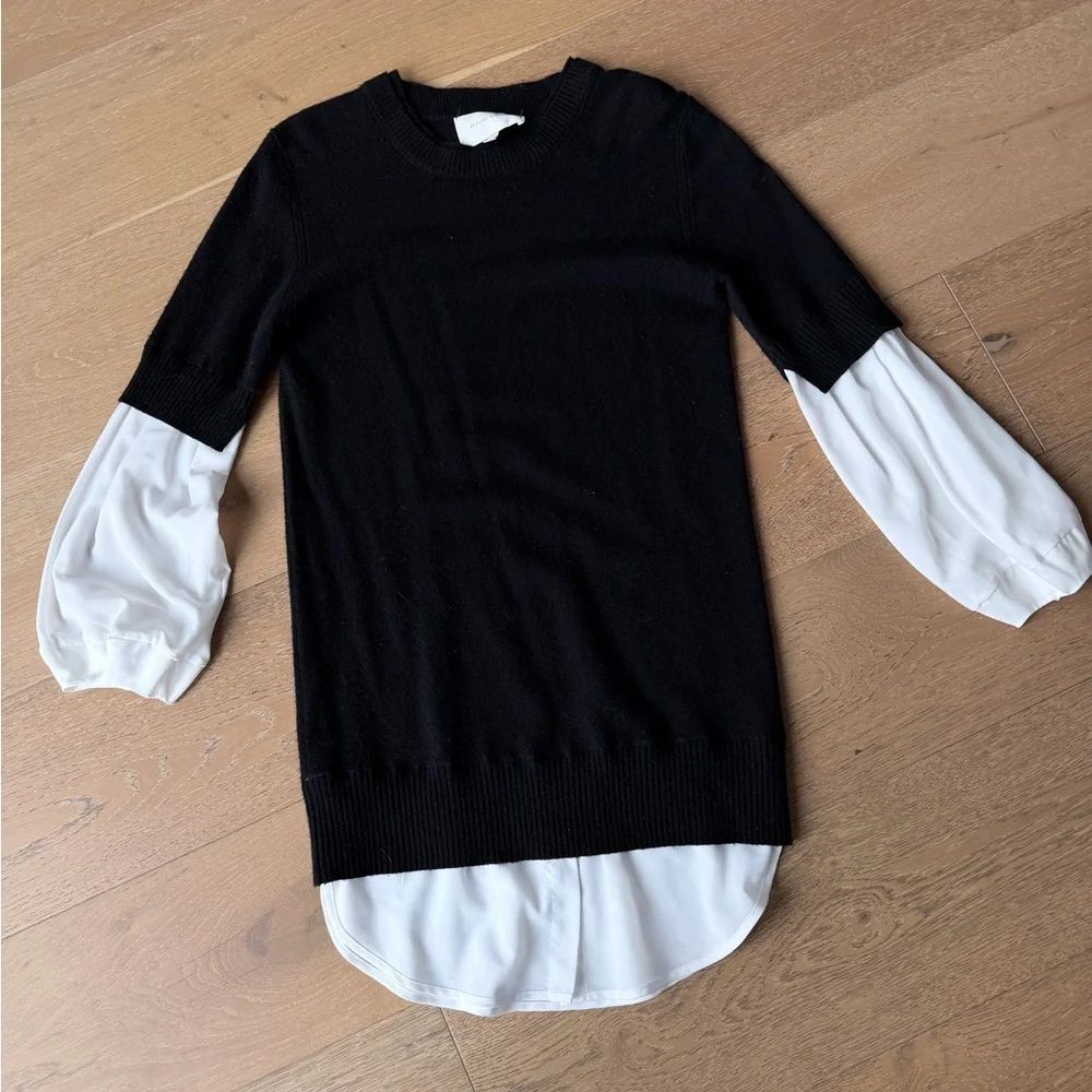 Brochu Walker Cashmere Black and White Sweater Blouse